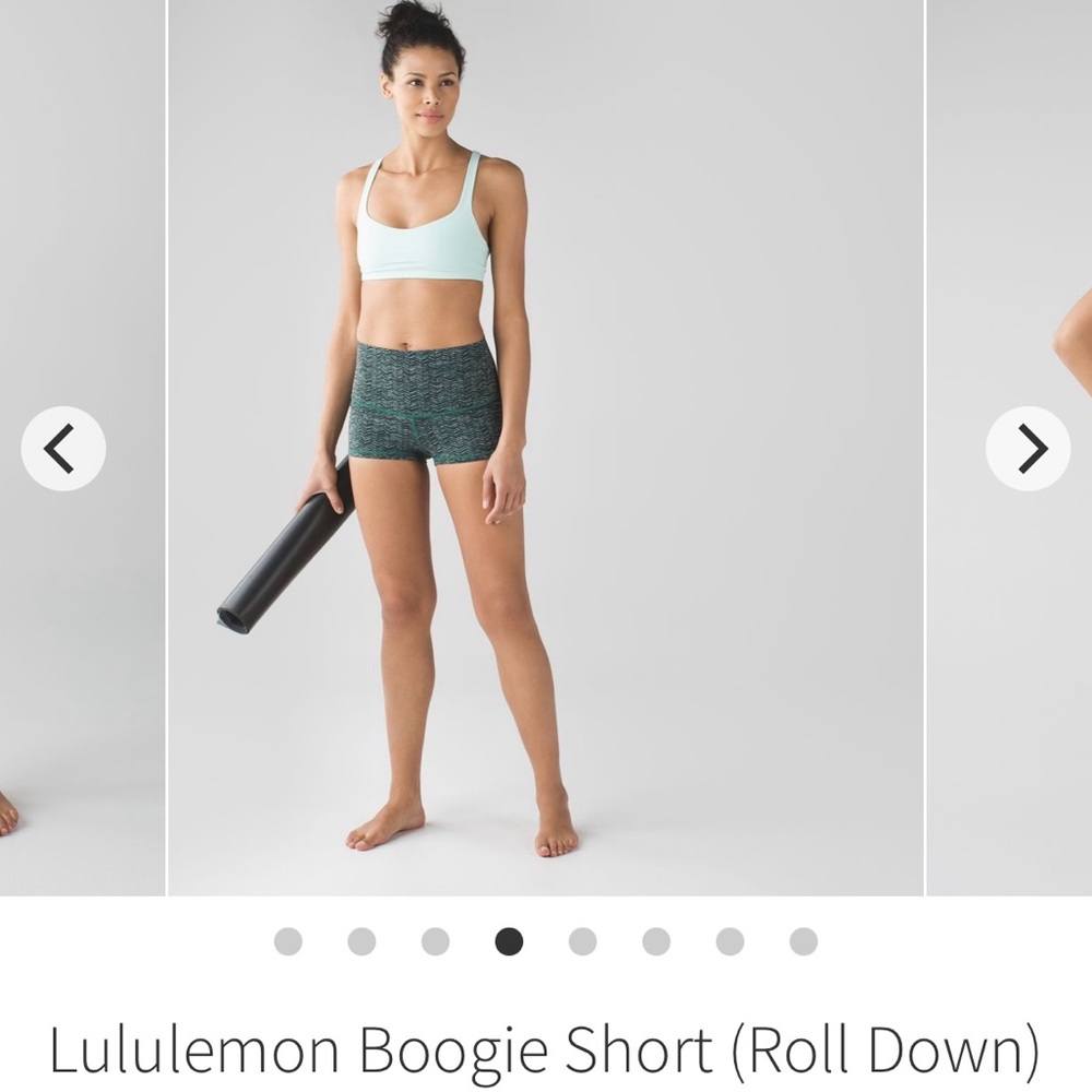 lululemon athletica Green Athletic Shorts with Roll-Down Waistband
